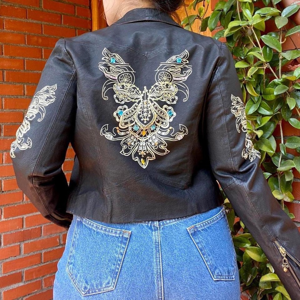 wilsons leather biker studded leather jacket